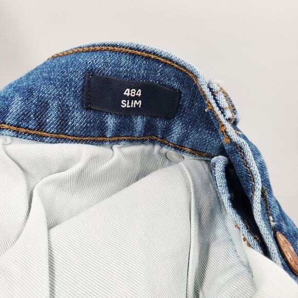 J. Crew 484 Slim Jeans Blue Med Wash Zipper Fly Distressed 5-Pockets Men's 31x30 - Picture 7 of 9